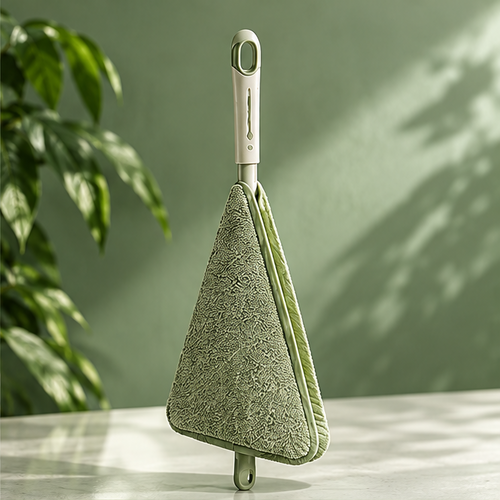 NATURA triangular duster reaching into a shelf corner