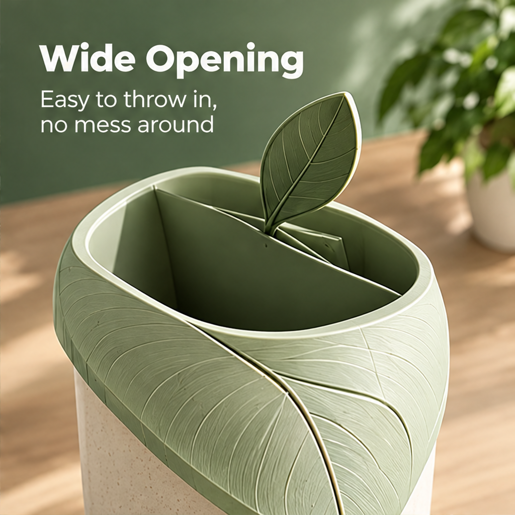 NATURA wastebasket with its removable inner bin lifted out