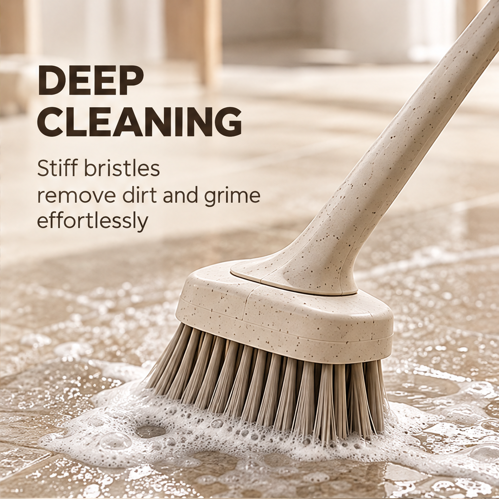 STONE round stiff-bristle brush scrubbing a wet hard surface
