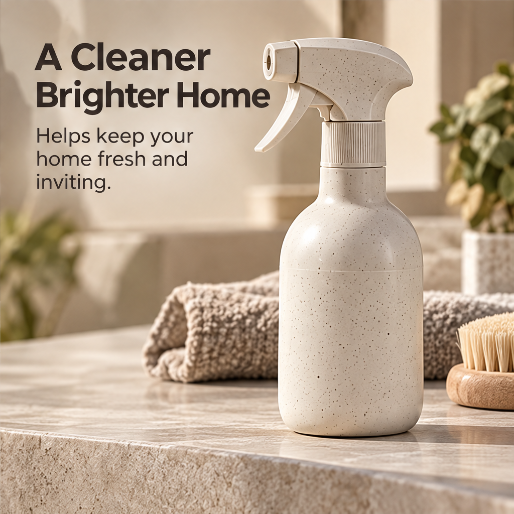 STONE fine foam cleaning sprayer displayed beside a cleaning cloth