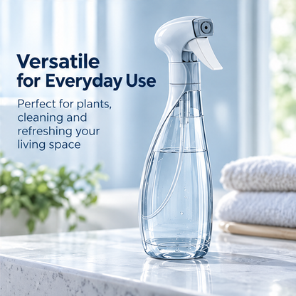 LUMINOUS trigger spray bottle displayed beside towels and plants