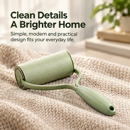 NATURA lint roller showing its leaf-detailed handle and hanging opening